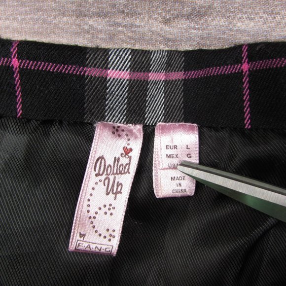 Dolled Up by FANG Large Jacket Plaid 3/4 Sleeve - Picture 3 of 7